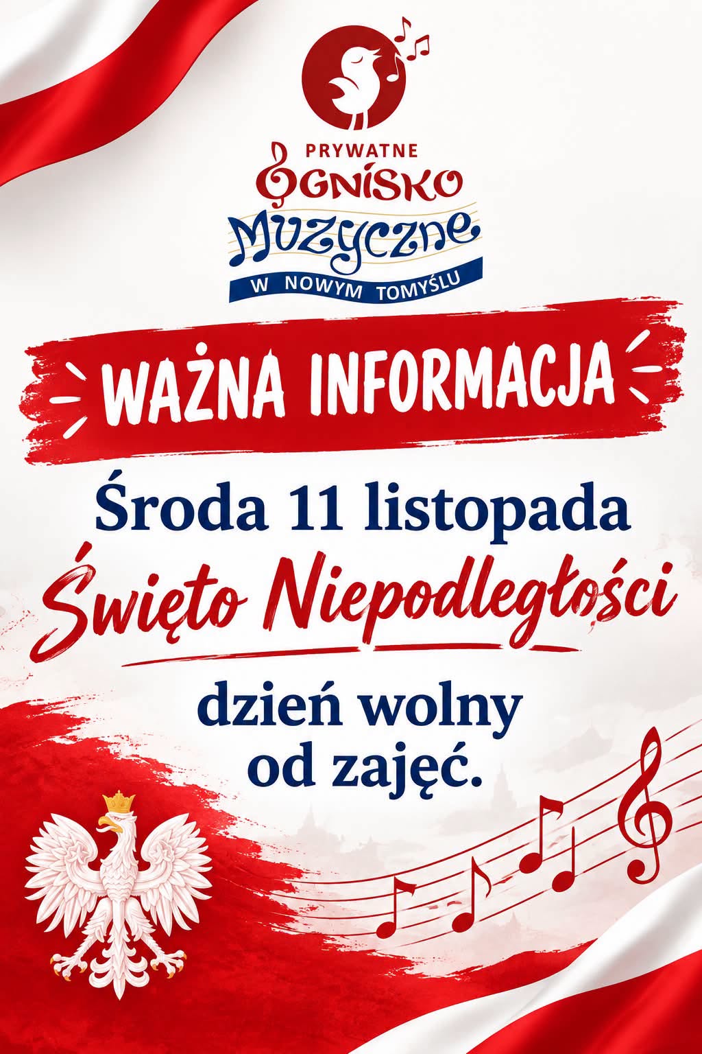 Święto Niepodległości – dzień wolny od zajęć